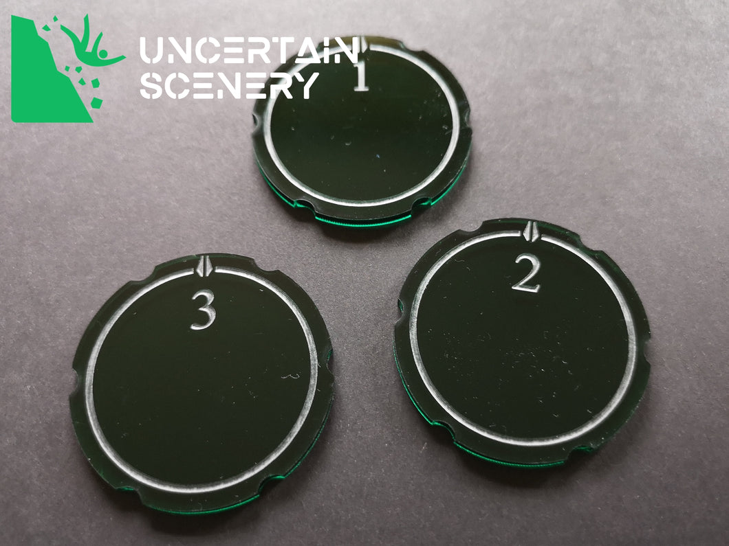 Encounter Tokens (3 large - 50mm) - Uncertain Scenery